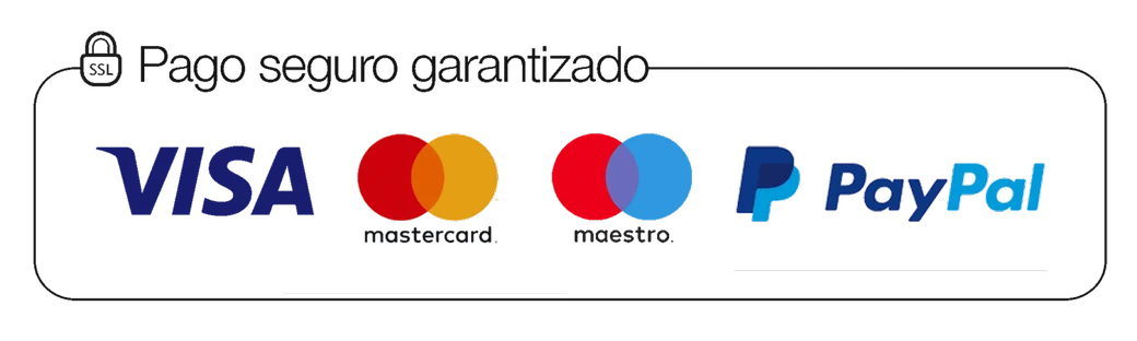Pago seguro garantizado con SSL: Visa, Mastercard, Maestro y PayPal